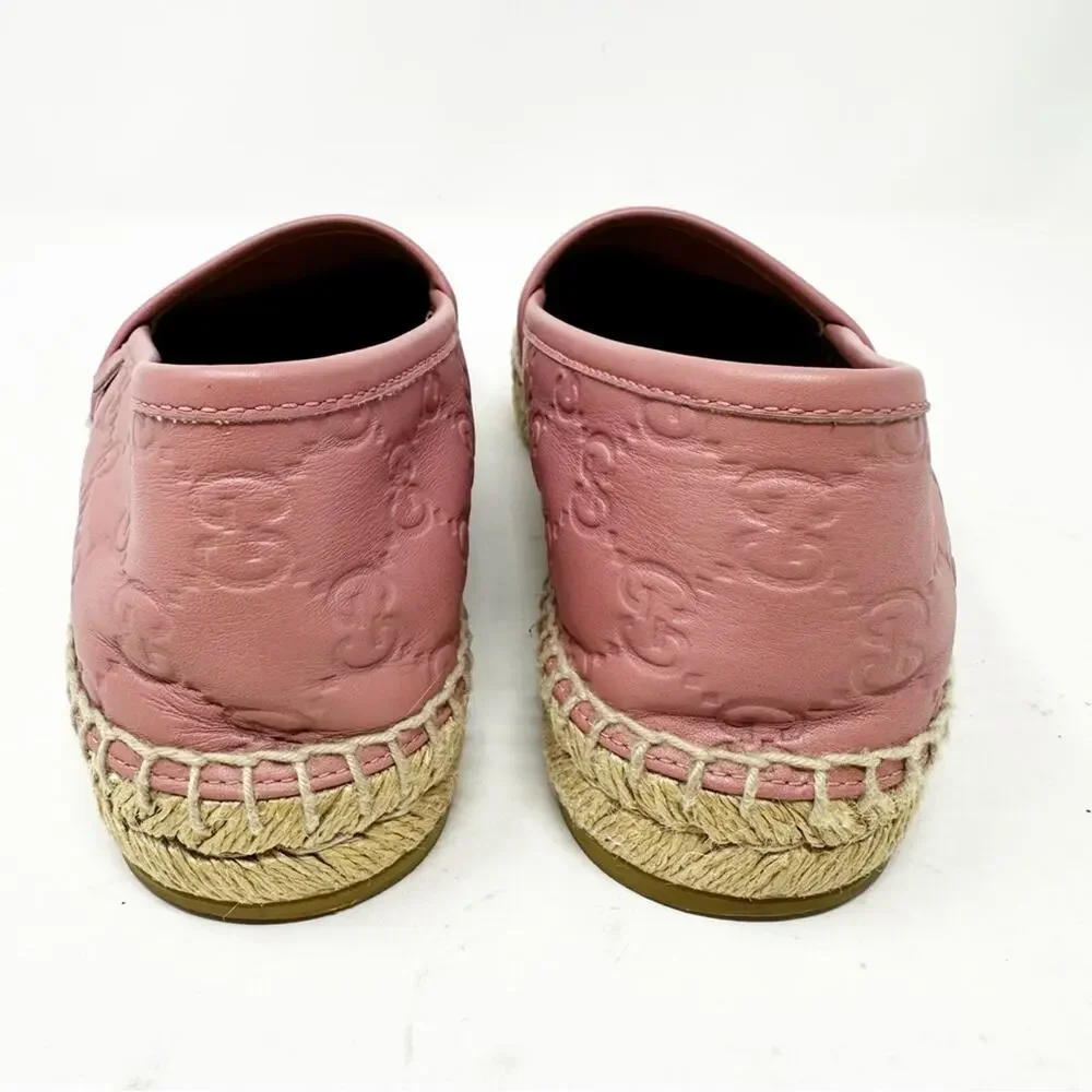 Gucci Guccissima Leather Espadrille Flats Womens Size EU 36.5